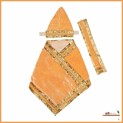 Shaneel Lace Work Peach Sai Baba Poshak