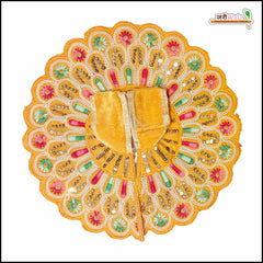 Shaneel Thread Sitara Moti Work Yellow Laddu Gopal Poshak