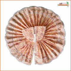 Blended Thread Sitara Lace Work Peach Laddu Gopal Poshak