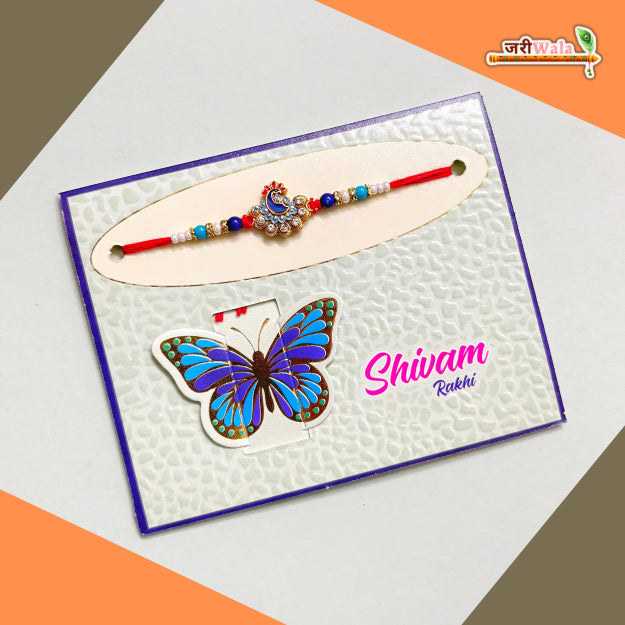 Fancy Handcrafted Antique Stone Peacock Rakhi