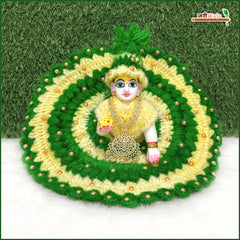 Woolen Fancy Green & Cream Poshak With Cap