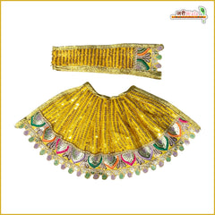 Blended Thread Sitara Work Yellow Lehnga Patka