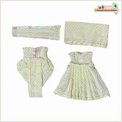Coton Plain Dot Lemon Jugal Jodi Poshak