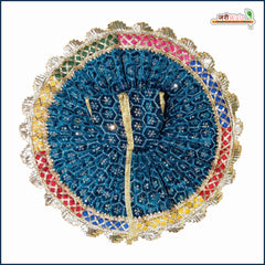 Shaneel Thread Sitara Lace Work Teal Blue Laddu Gopal Poshak