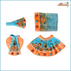 Blende Heavy Lace Booti Stone Work Peach & Blue Jugal Jodi Poshak