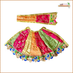 Blended Thread Lace Sitara Work Multicolor Lehnga Patka