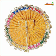 Shaneel Thread Sitara Lace Work Yellow Laddu Gopal Poshak