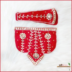 Kundan Work Red Hanuman Ji Poshak