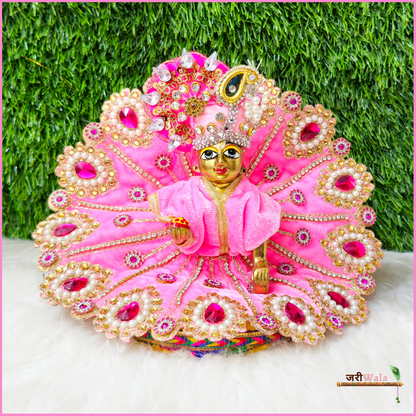 Shaneel Moti Stone Work Baby Pink Laddu Poshak