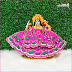 Cotton Thread Moti Cutdana Work Magenta Lehnga Patka