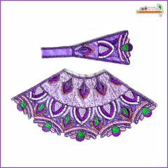 Cotton Thread Moti Cutdana Work Lavender Lehnga Patka