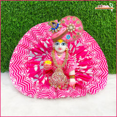 Cotton Leaf Print Fuchsia Pink Laddu Gopal Poshak