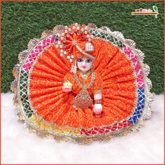 Shaneel Thread Sitara Lace Work Orange Laddu Gopal Poshak