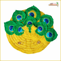 Woolen Fancy Morpankh Yellow & Green Poshak With Cap