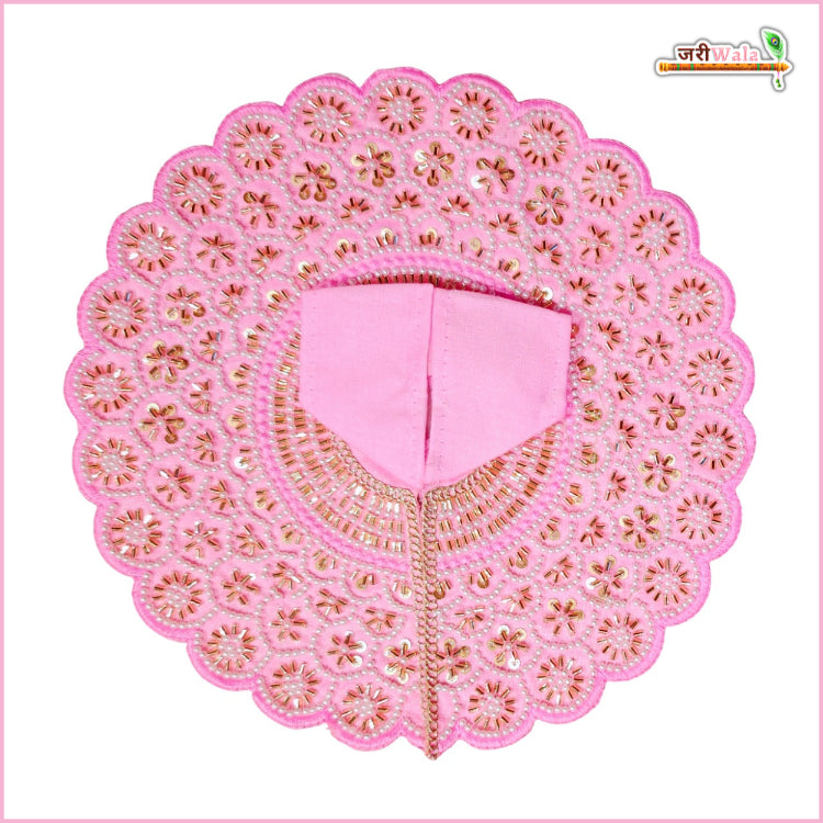 Blended Moti Cutdana Work Baby Pink Laddu Gopal Poshak