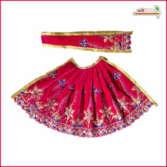 Shaneel Thread Stone Work Magenta Lehnga Patka