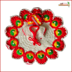Woolen Fancy Multicolor Laddu Gopal Poshak With Cap