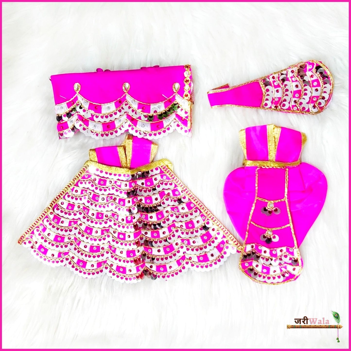 Blended Thread Sitara Work Magenta Jugal Jodi Poshak