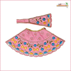 Cotton Thread Moti Cutdana Work Baby Pink Lehnga Patka