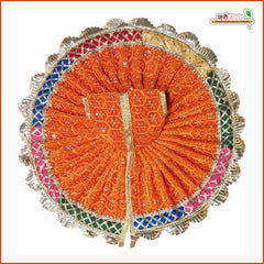 Shaneel Thread Sitara Lace Work Orange Laddu Gopal Poshak