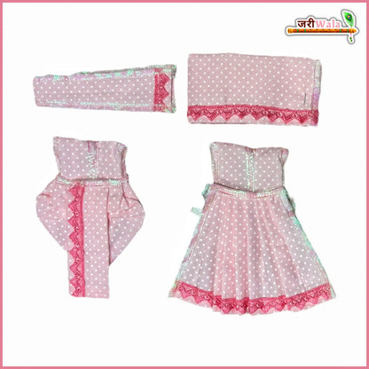 Coton Plain Dot Baby Pink Jugal Jodi Poshak