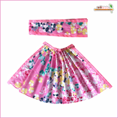 Holi Special Cotton Floral Print Baby Pink (Multicolor) Lehnga Patka