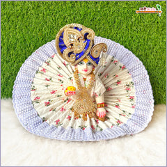 Blended Cotton Thread Work Lavender Laddu Gopal Poshak