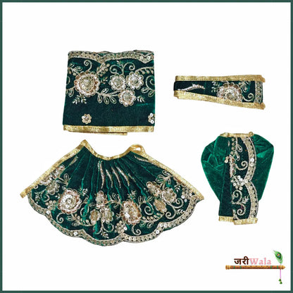 Shaneel Thread Sitara Work Green Jugal Jodi Poshak