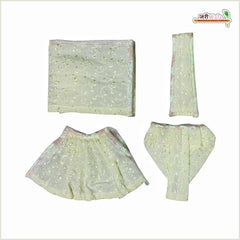 Cotton Plain Thread Work Lemon Jugal Jodi Poshak