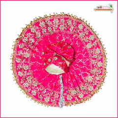 Brocade Lace Moti Work Magenta Laddu Gopal Poshak With Pagdi & Patka