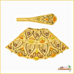 Blended Thread Jarkan Moti Work Lemon Lehnga Patka