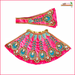 Blended Frill Kundan Thread Stone Heavy Work Gajri Lehnga Patka