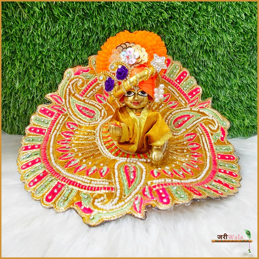 Shaneel Lace Moti Work Golden Laddu Poshak