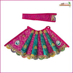 Blended Cone Thread Sitara Work Multicolor Lehnga Patka