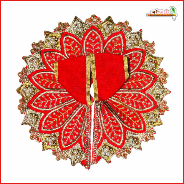 Blended Thread Moti Work Red Laddu Gopal Poshak