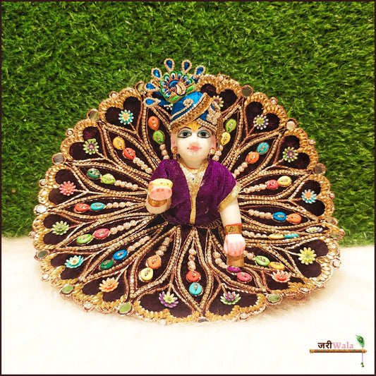 Shaneel Jarkan Stone Work Dark Voilet Laddu Poshak