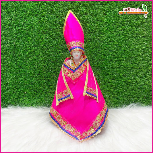 Cotton Thread Lace Work Magenta Sai Baba Poshak