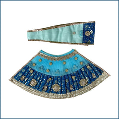 Blended Frill Jarkan Stone Booti Work Multicolor Lehnga Patka