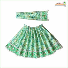 Blended Thread Sitara Lace Work Light Green Lehnga Patka