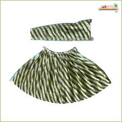 Cotton Color Print Green Lehnga Patka