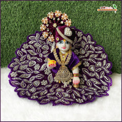 Shaneel Thread Stone Work Purple Laddu Gopal Poshak