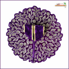 Shaneel Thread Stone Work Purple Laddu Gopal Poshak