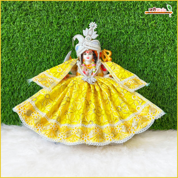 Blended Thread Sitara Lace Work Lemon Lehnga Patka