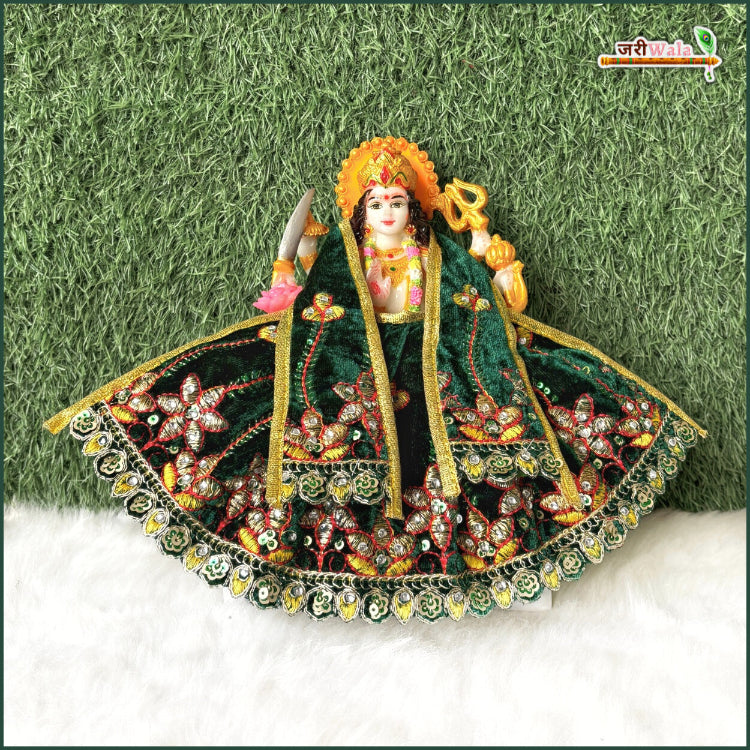 Shaneel Thread Stone Work Dark Green Lehnga Patka