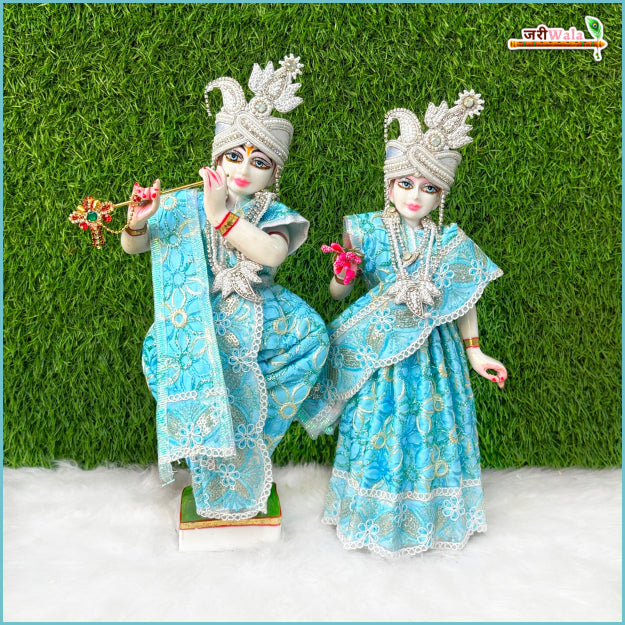 Blended Thread Sitara Lace Work Light Blue Jugal Jodi Poshak