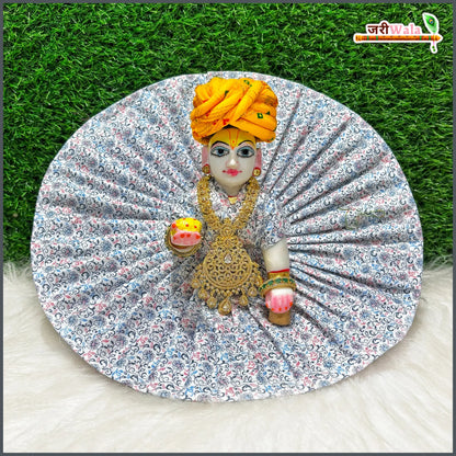 Coton Plain Floral Print Laddu Gopal Poshak