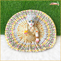 Cotton Leaf Print Yellow (Multicolor) Laddu Gopal Poshak