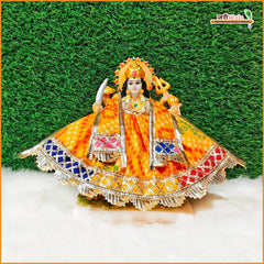 Bandhej Lace Work Yellow Lehnga Patka