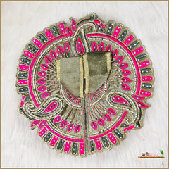 Shaneel Lace Moti Work Olive Green Laddu Poshak