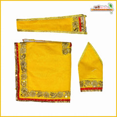 Cotton Thread Lace Work Yellow Sai Baba Poshak